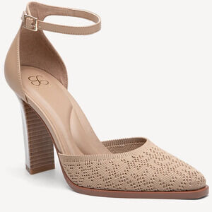 Cosy Island Elegant Luxe Block Heeled Pumps Cream Comfort Strappy 8.5